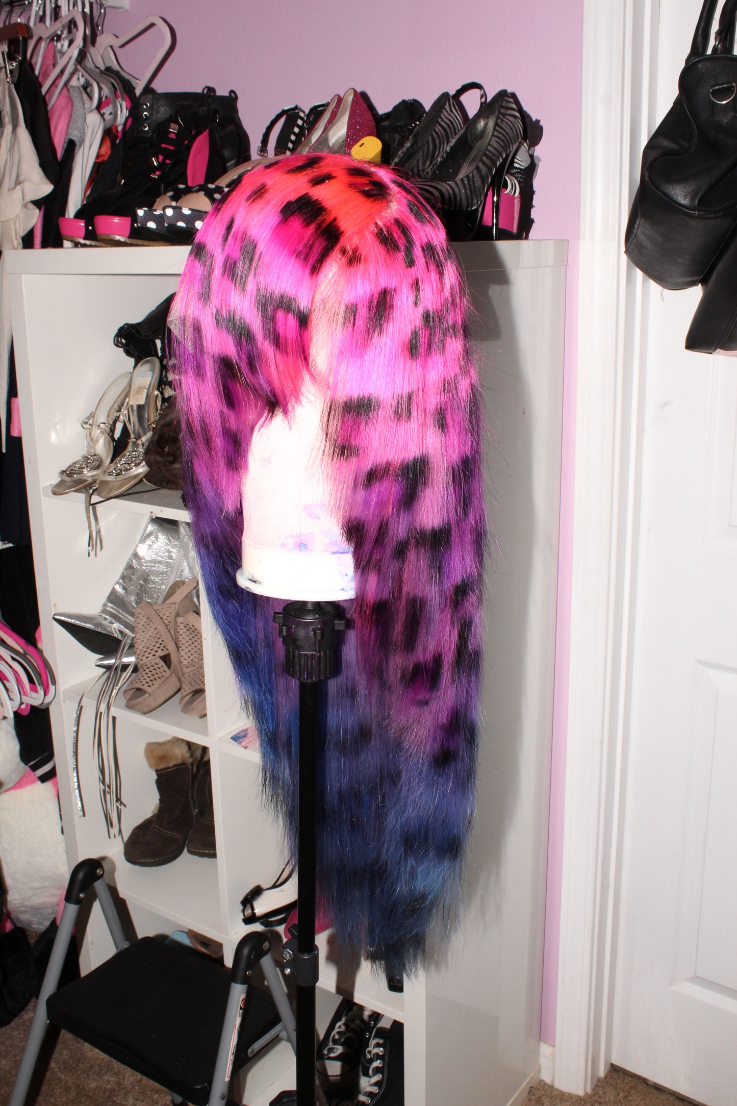 Hot Pink Leopard Melt Wig (22-30 inches)