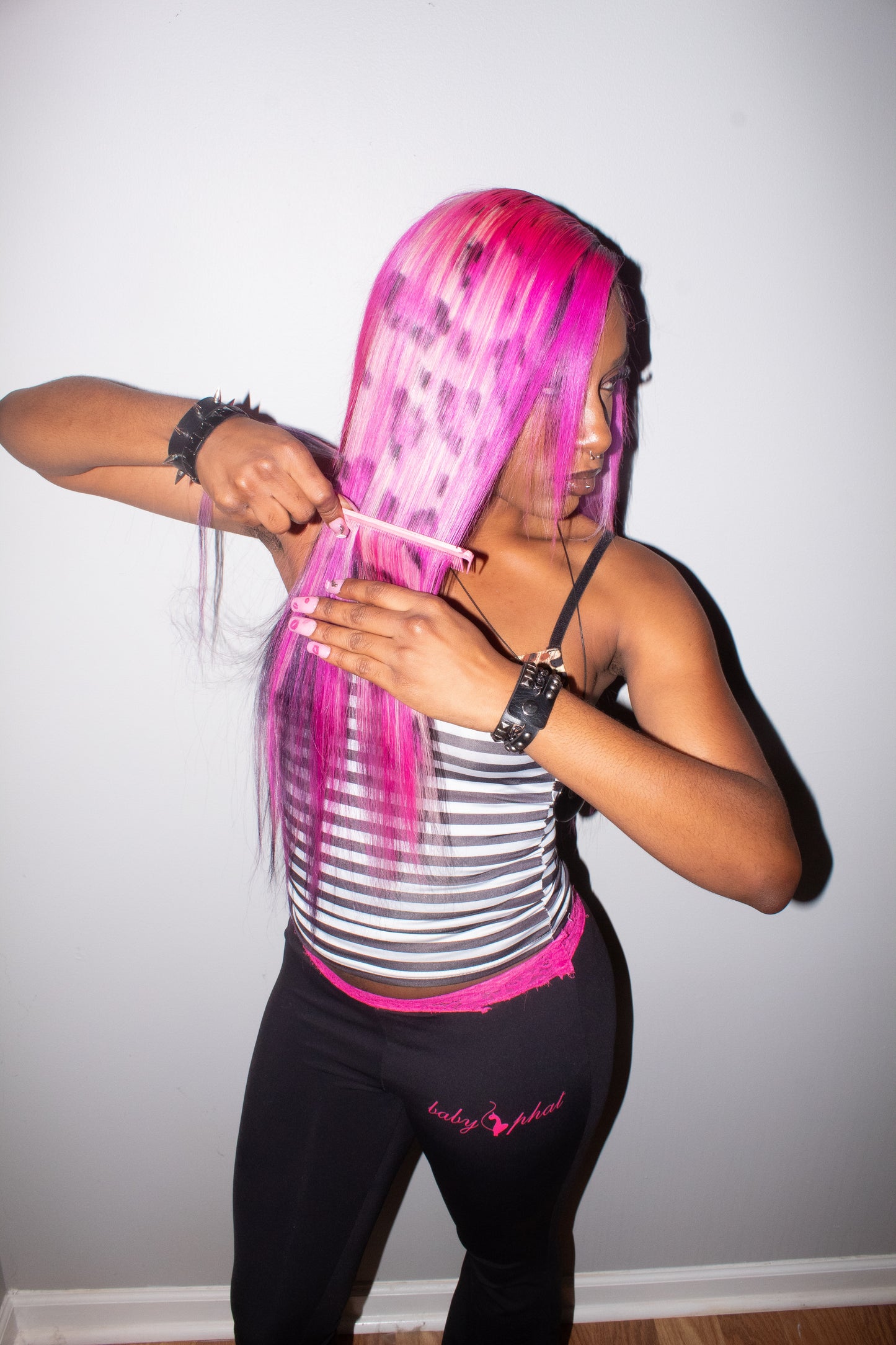 Pink Leopard Clip-In Extensions (2 Pieces) | Handmade Human Hair