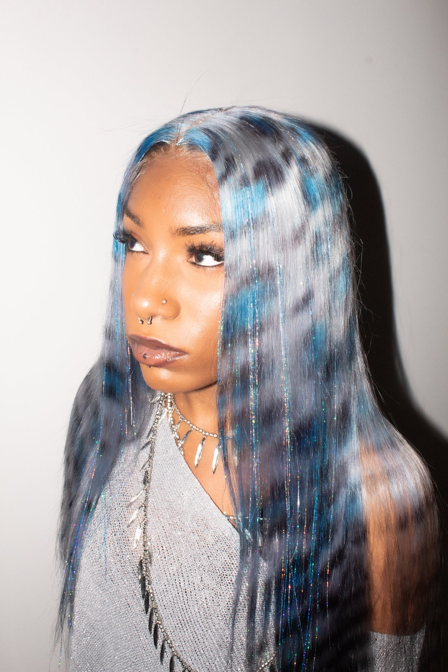 Icy Blue Leopard Lace Wig