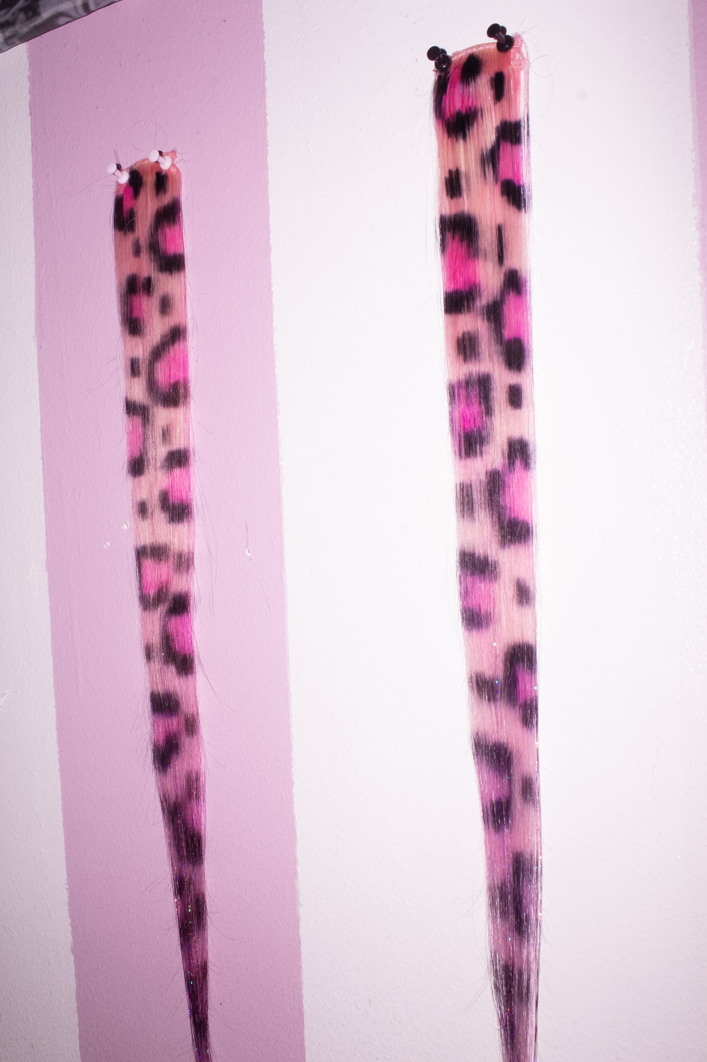 Pink Leopard Clip-In Extensions (2 Pieces) | Handmade Human Hair