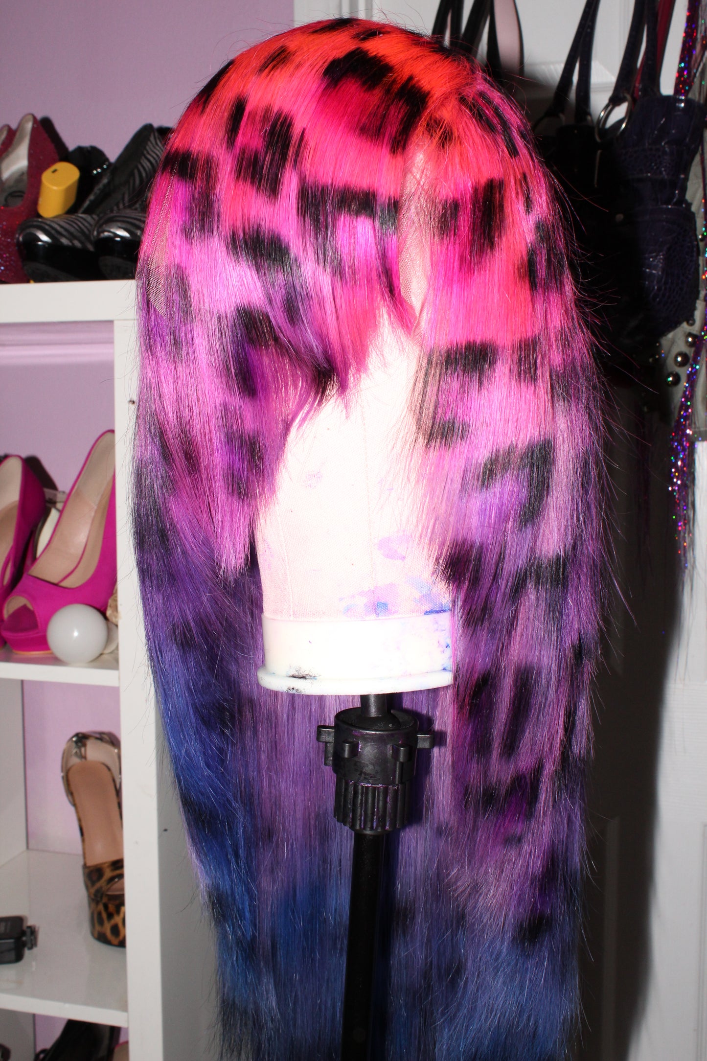 Hot Pink Leopard Melt Wig (22-30 inches)