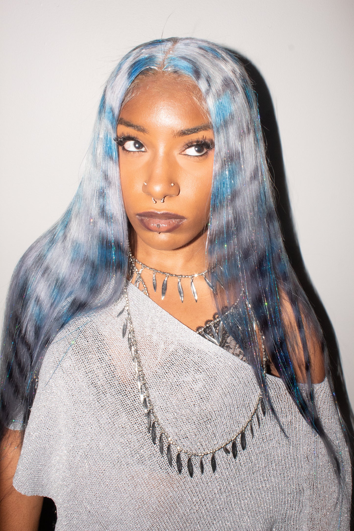 Icy Blue Leopard Lace Wig